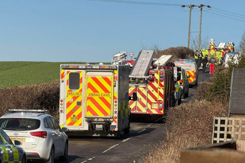 Woman in hospital after horror crash on Scots road as crews rush to scene