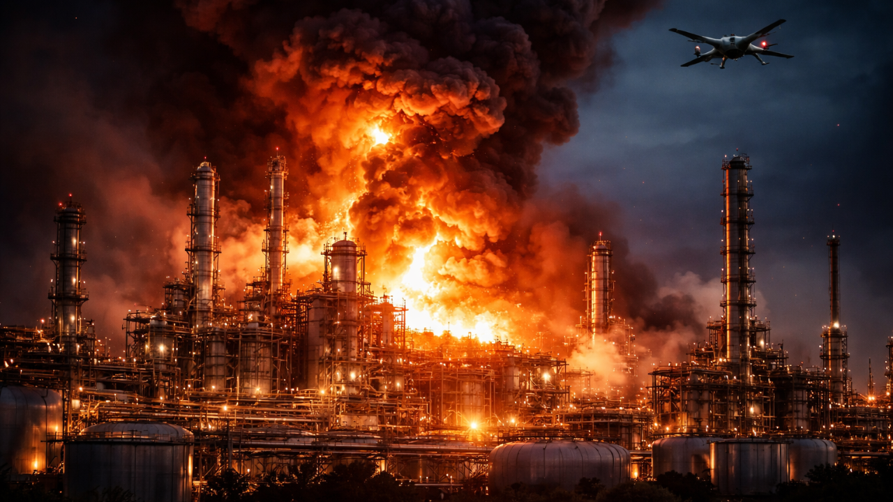 Ukrainian drone strike shuts down major Russian oil refinery