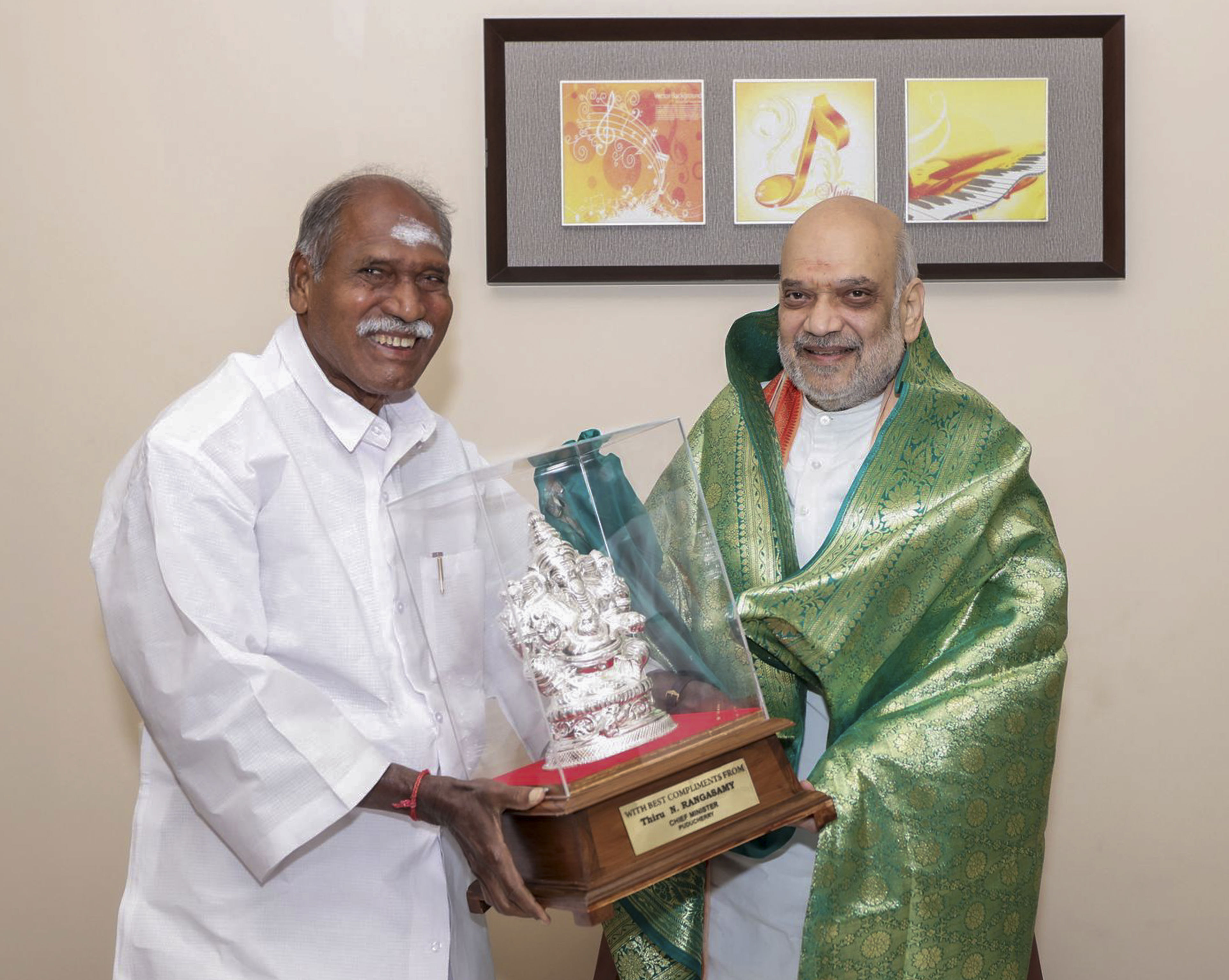 Puducherry CM Rangasamy meets Union Minister Amit Shah