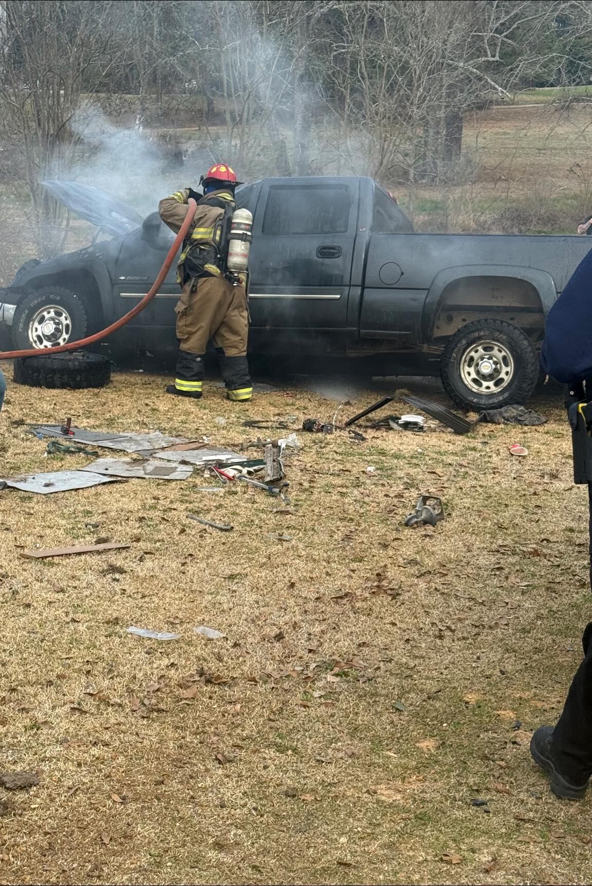 Driver ejected, injured in fiery truck crash in Laurel