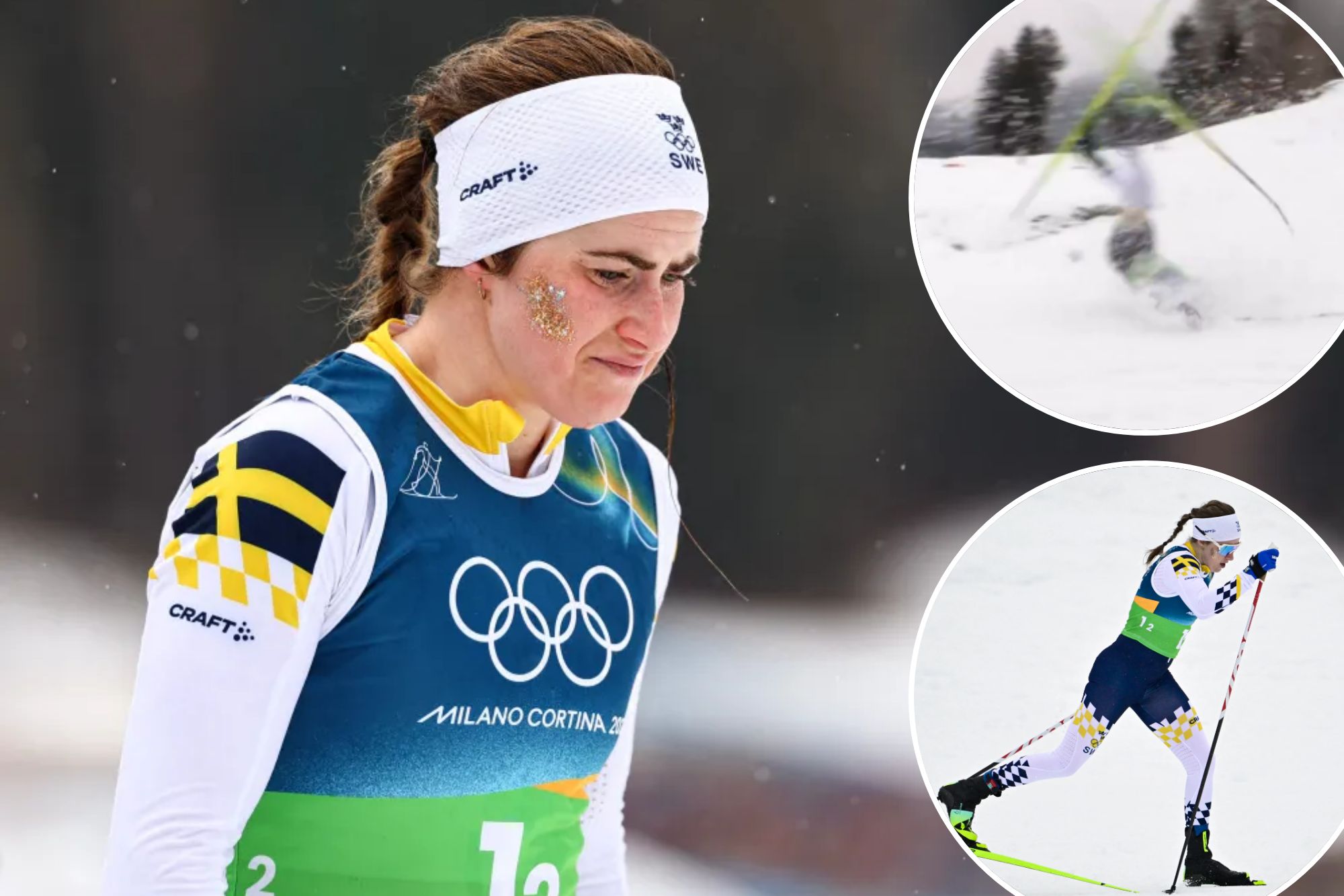 Swedish skier forced to race with one ski after disastrous Olympic ...