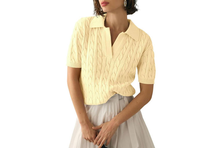 Short-sleeve sweaters are the perfect winter-to-spring transitional ...