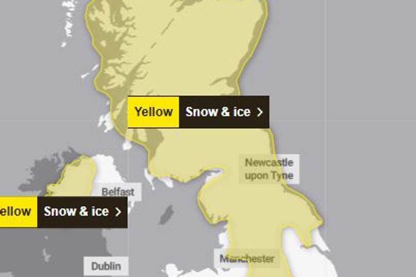 Full list of areas hit by new weather warnings for snow and ice