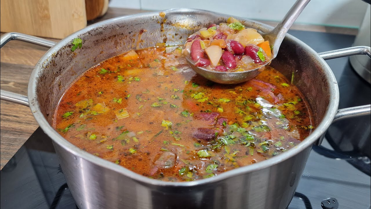 The most unusually delicious soup with red beans and ribs! Tasty bean ...