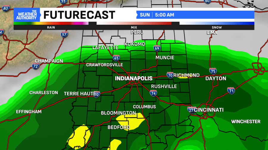 Rain showers and warmth return to central Indiana