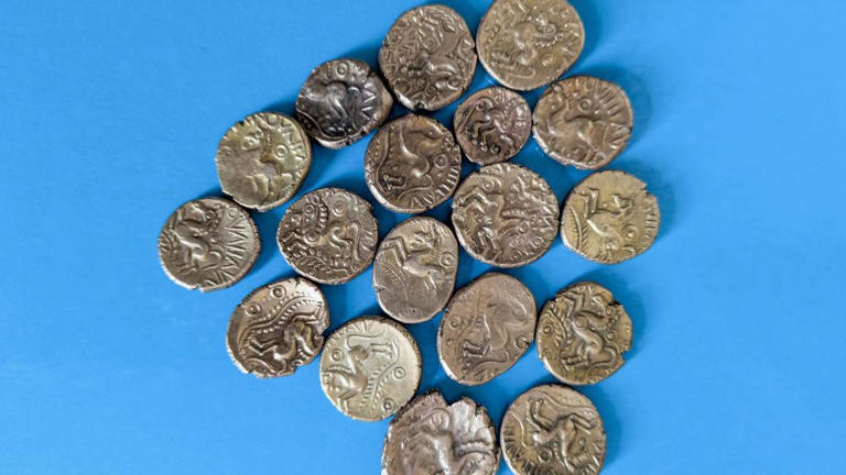 The 18-coin hoard is expected to make £25,000 at auction