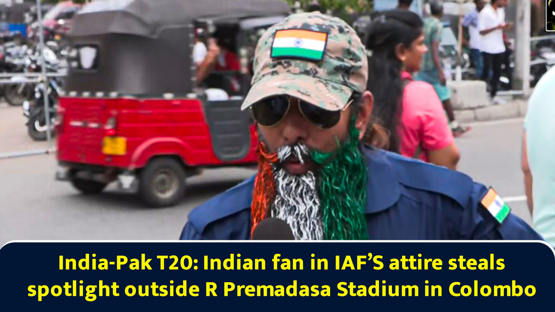 India-Pak T20: Indian fan in IAF's attire steals spotlight outside R ...