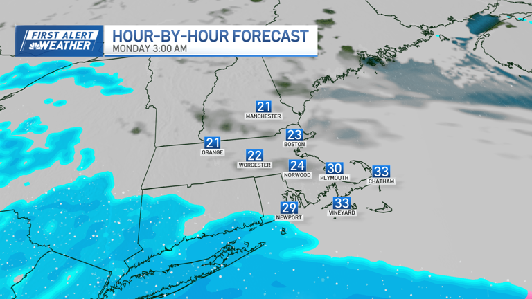 Will Boston see any snow Monday? Here's latest snow map