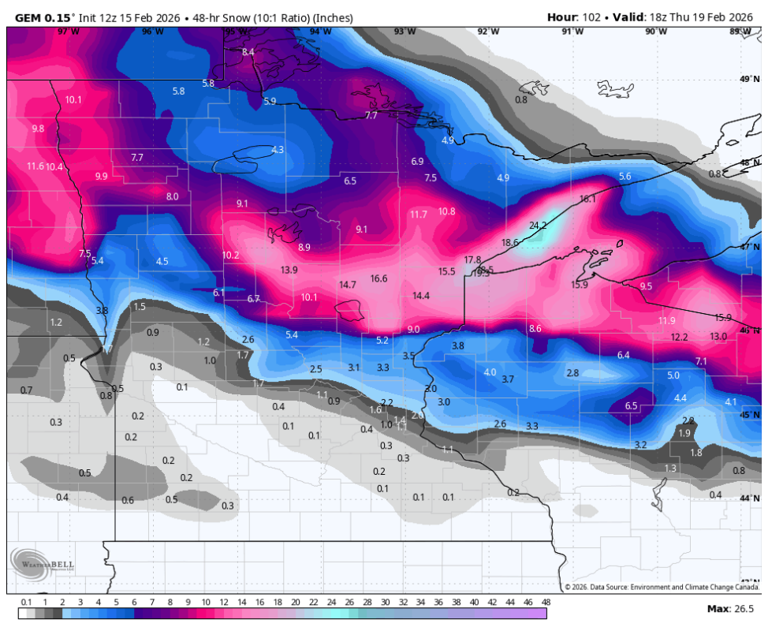 Heavy snow on track to hit Minnesota midweek, followed by a late-week ...
