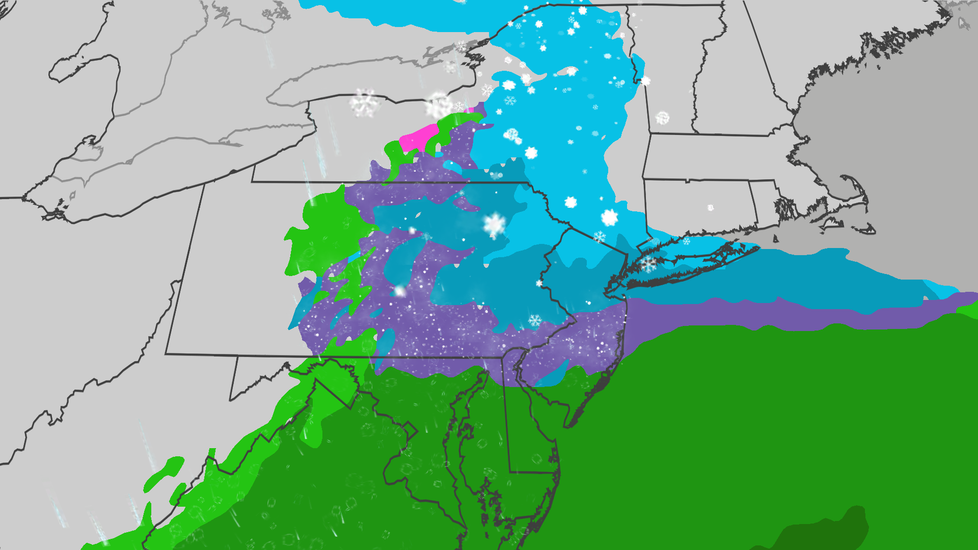Snow showers to end the weekend in New York, Philadelphia