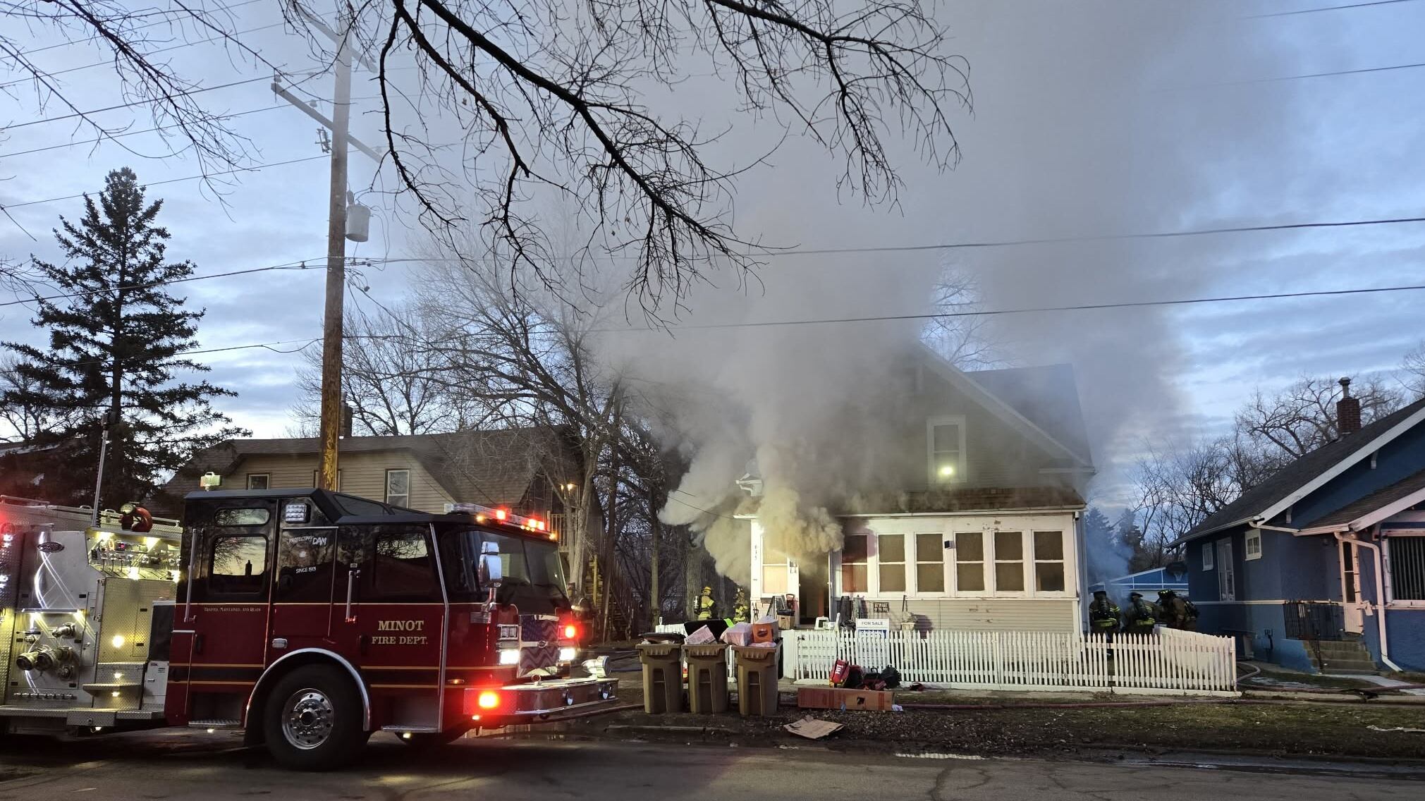 Crews respond to house fire Sunday in northeast Minot