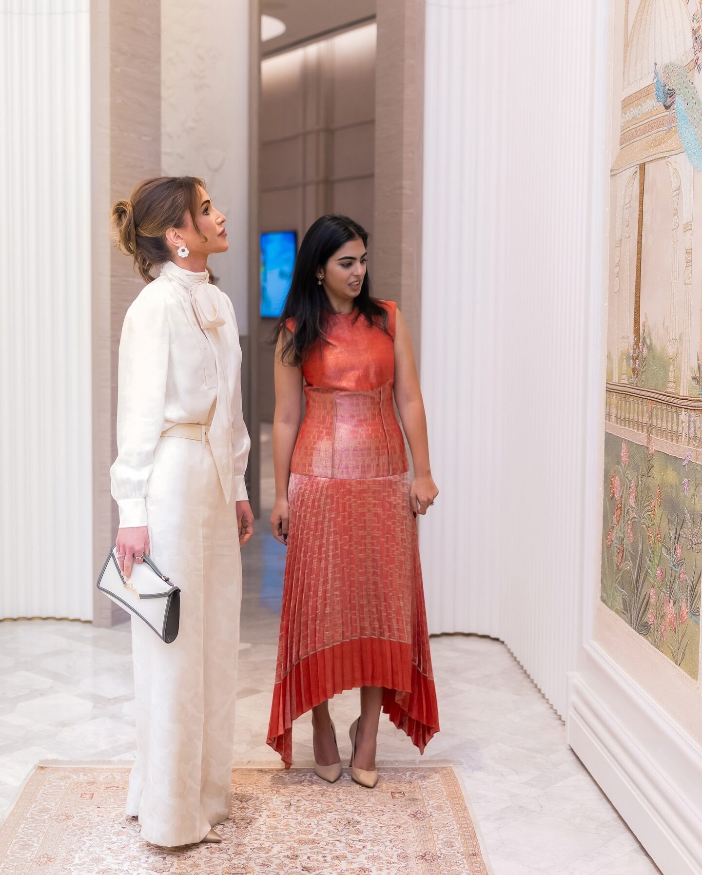 Queen Rania visits Ambani family at Antilia during India trip