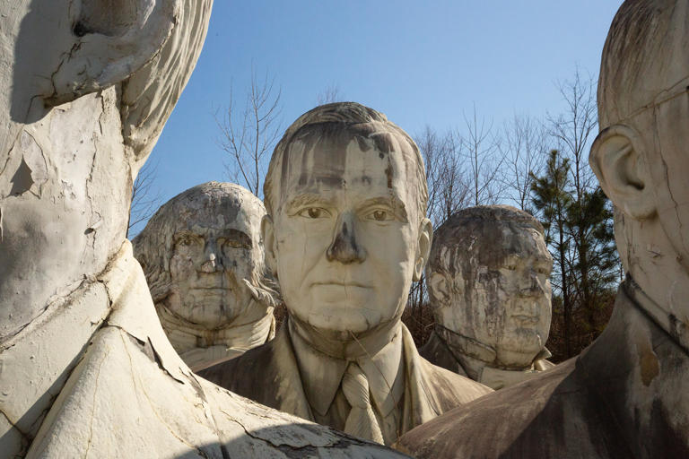What 42 massive and decaying presidential heads say about America