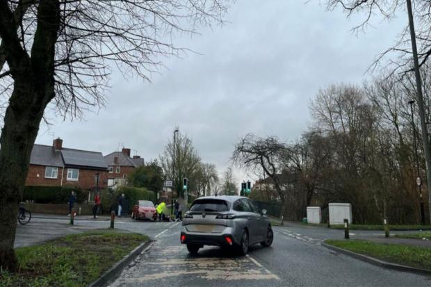 Driver taken to hospital after two-car crash in York