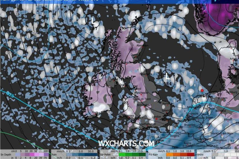 UK snow forecast maps show 78-hour Arctic blast across 16 areas ...