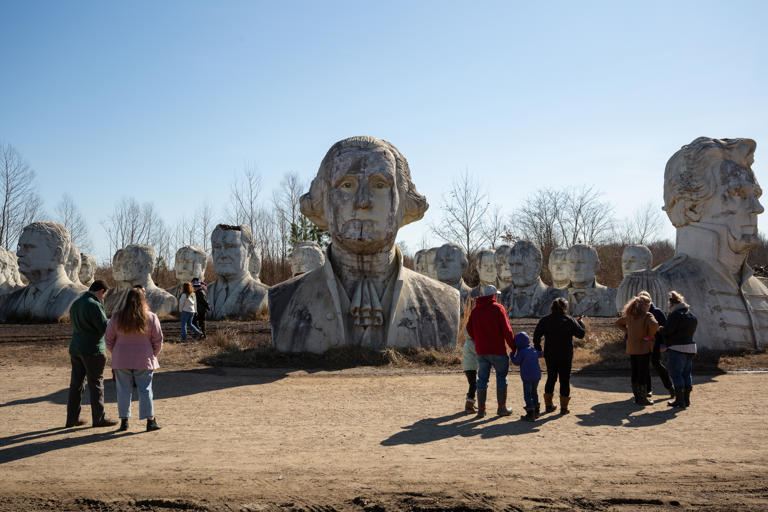 What 42 massive and decaying presidential heads say about America