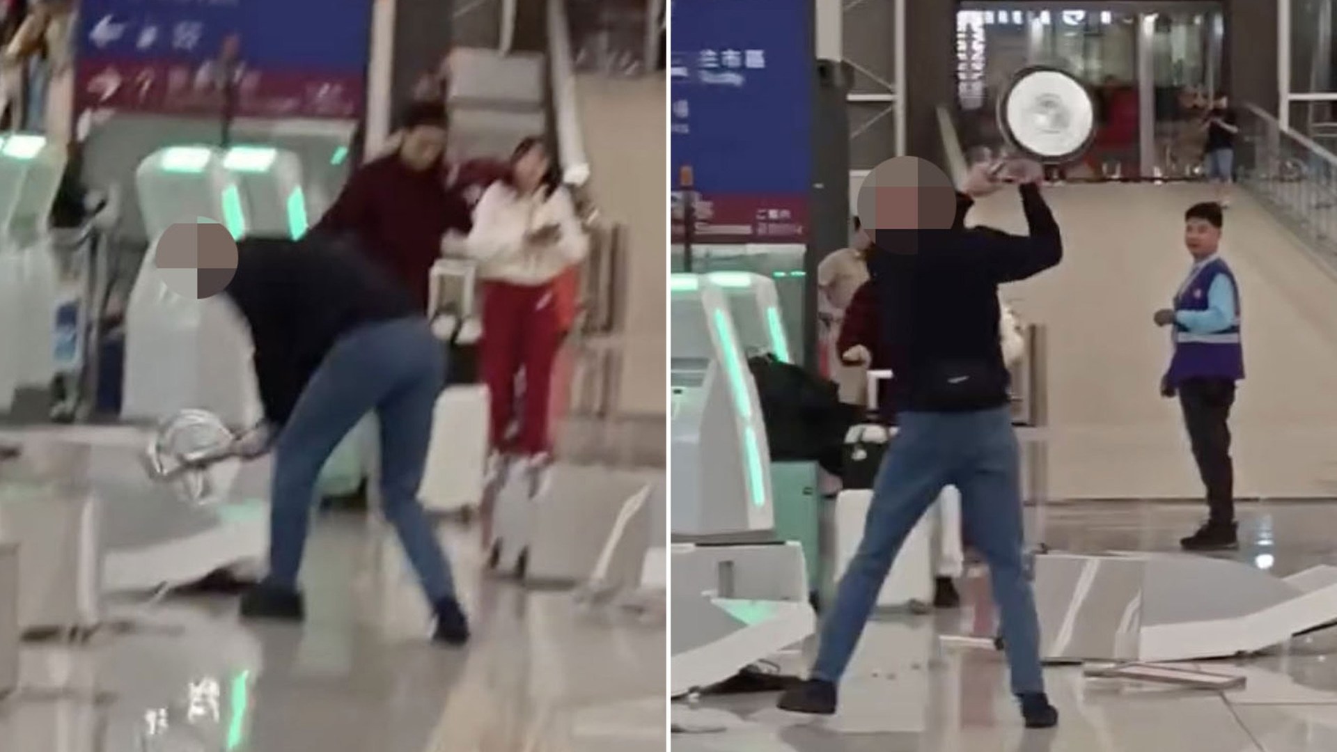 Brit rages against the check-in machine at Hong Kong airport before