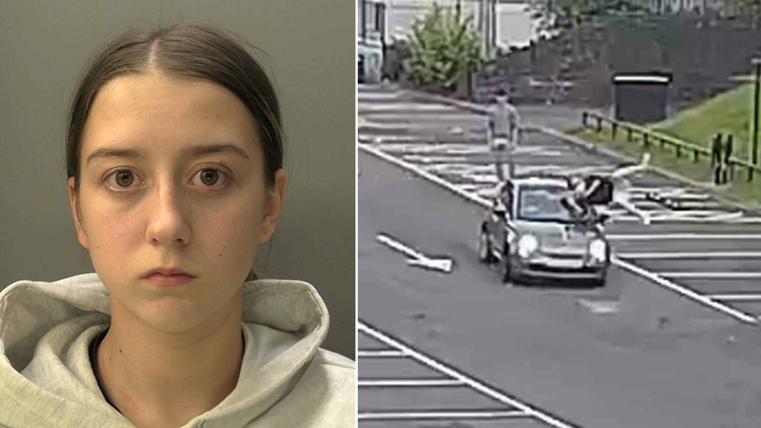 Teen driver crashes into man playing ball while she was chatting to a ...