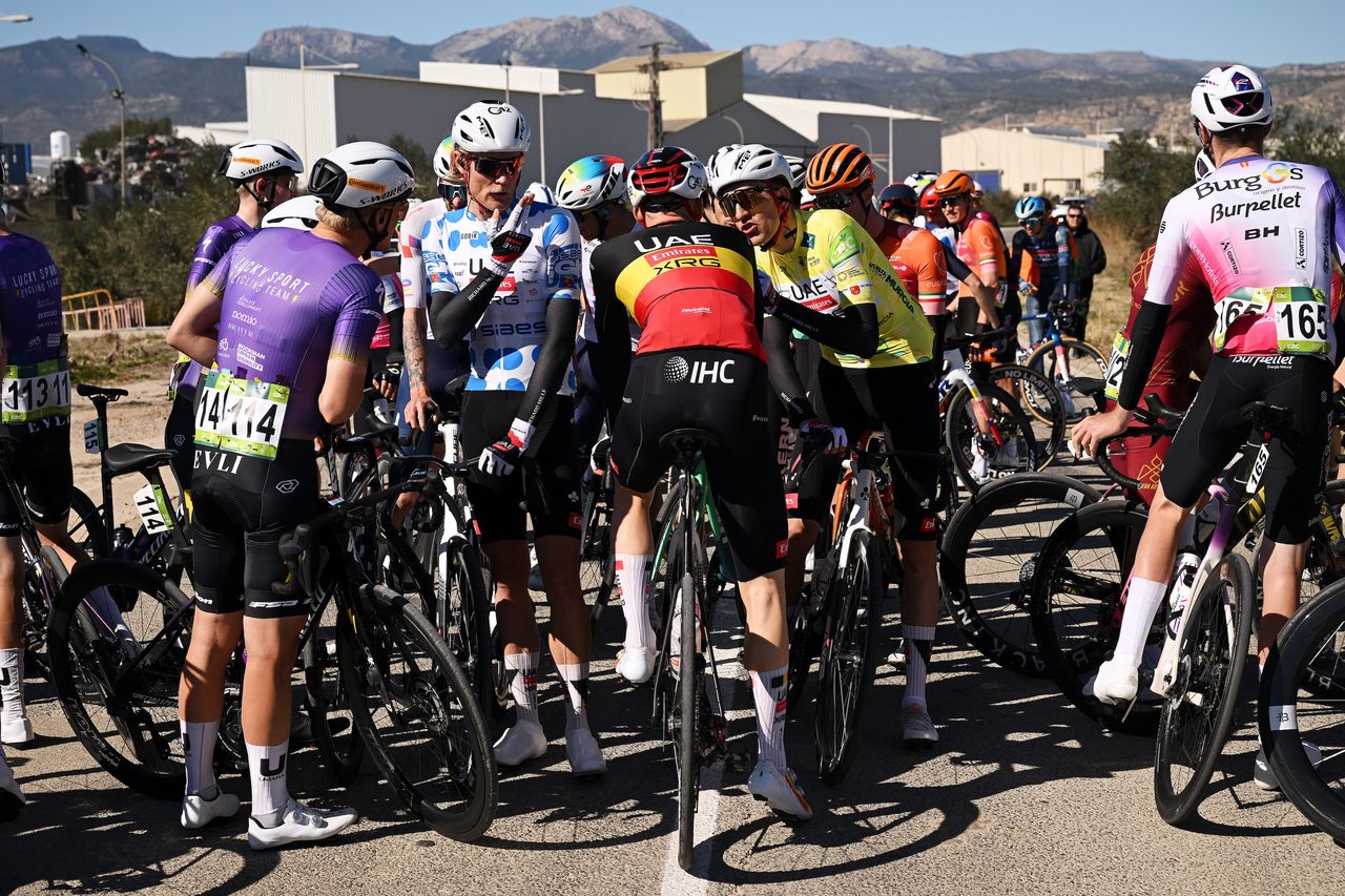 Riders blown off the road as high speed winds disrupt stage racing ...
