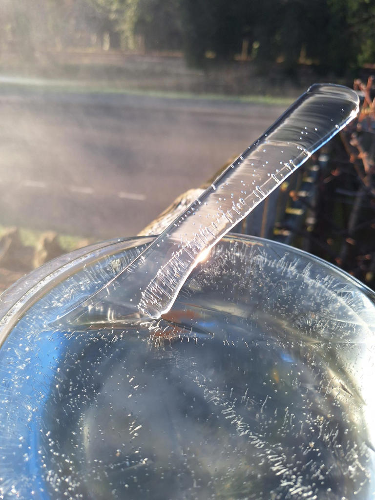 Ice spike: Rare winter phenomenon captured in Derbyshire town