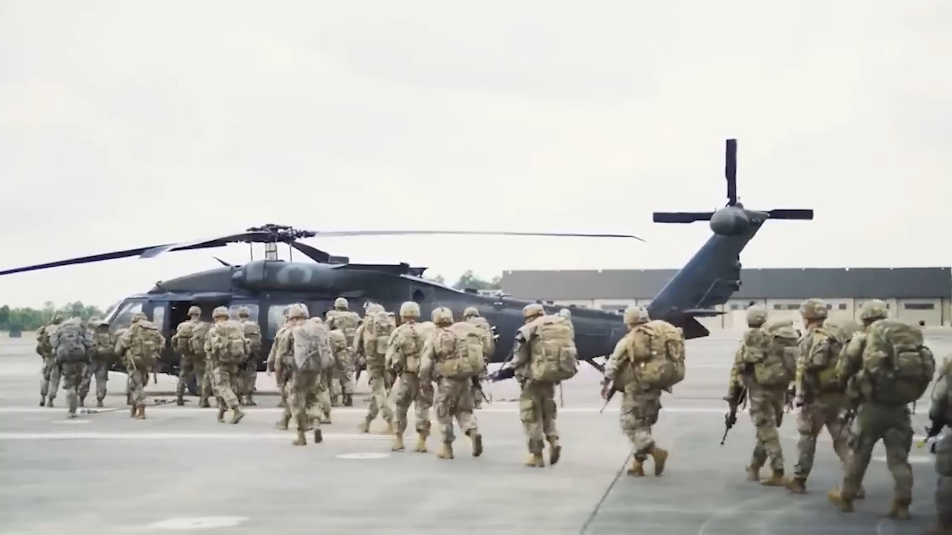 Black Hawk skims the water before emergency landing at jungle base