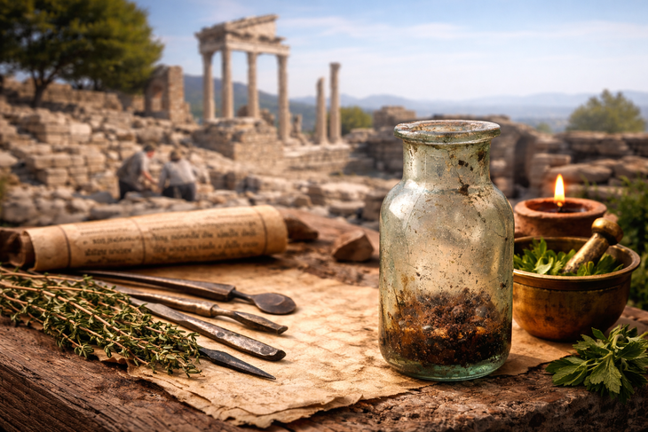 Lọ thủy tinh 1.900 năm tuổi hé lộ toa thuốc gây sốc thời La Mã cổ đại