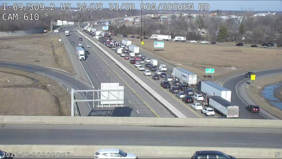 Crashes cause traffic jam on I-69 in northwest Fort Wayne<br>