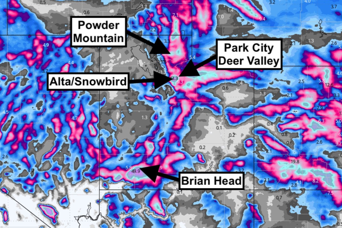 44 inches of snow forecasted for Alta Ski Area, Utah this week