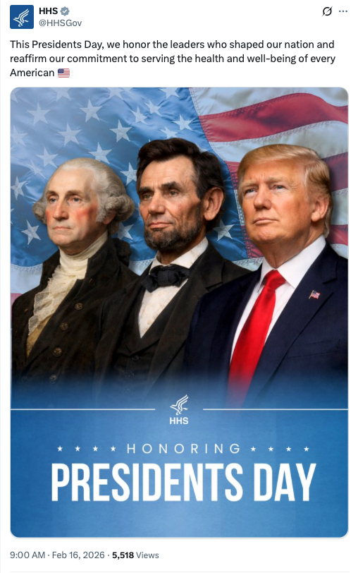Washington, Lincoln and Trump: Pentagon posts Presidents Day tribute