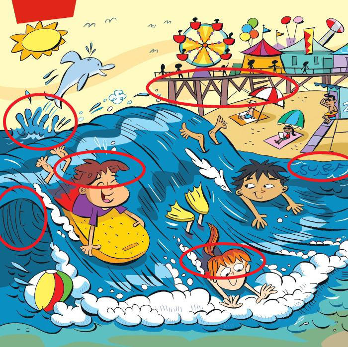 Think you’re observant? Try finding 6 hidden words in this busy surfing ...