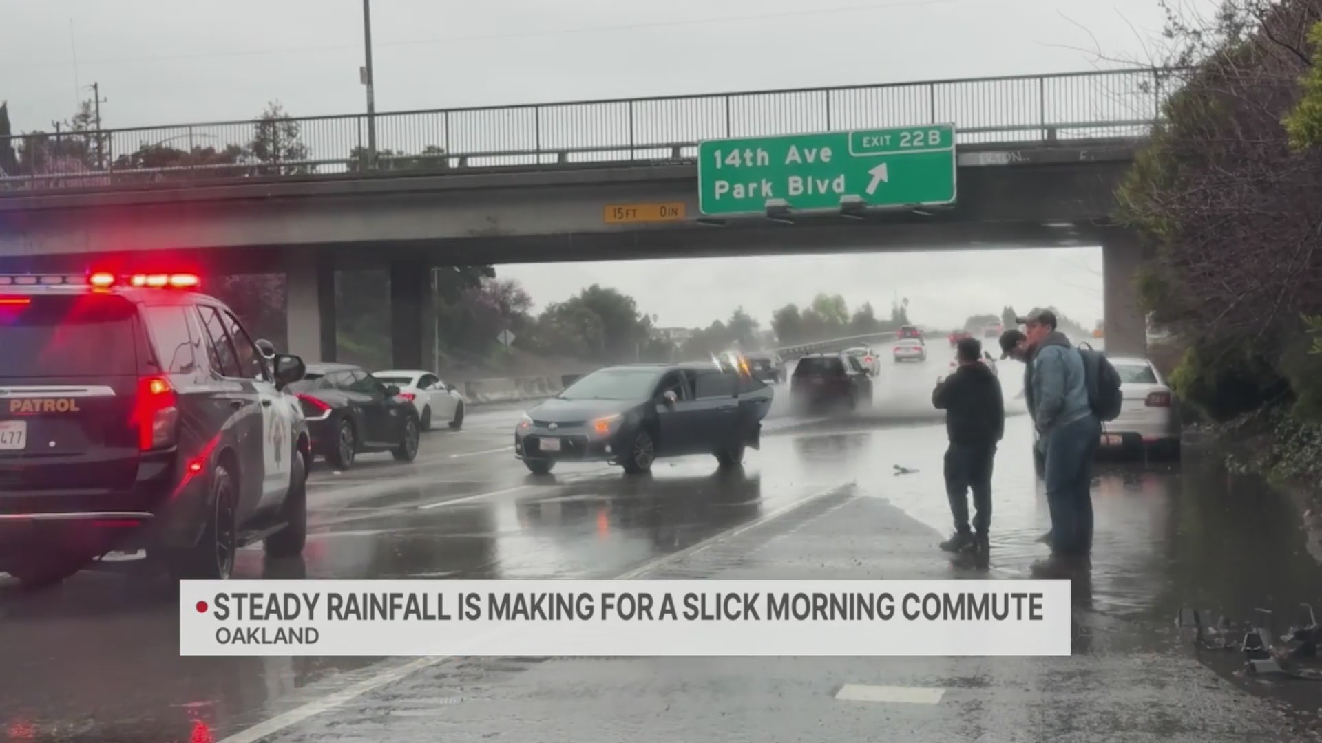 Steady rain makes for slick commute across Bay Area