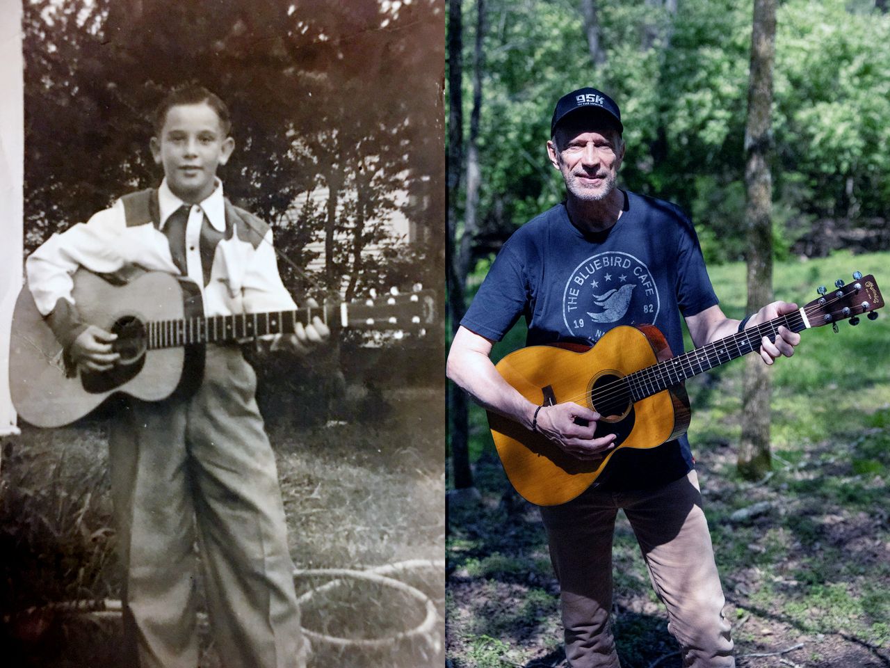 Jerry Kennedy as a child; Gordon Kennedy with his dad's guitar Nicole Hester/The Tennessean via Imagn