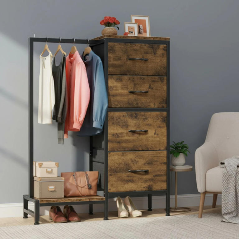 dinner dance dresses WLIVE Wide 6-Drawer Modern Horizontal Wood Dresser main image 1