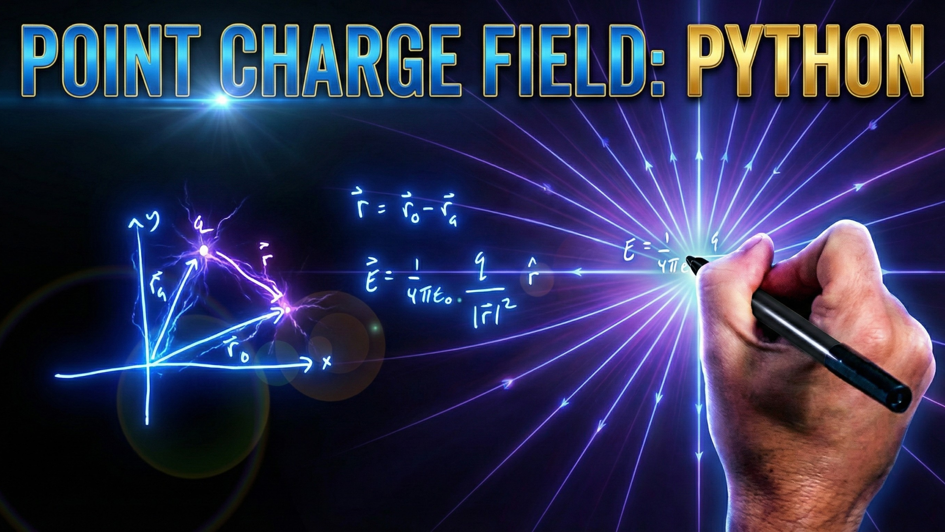 Python physics 22: Visual simulation of a point charge’s electric field