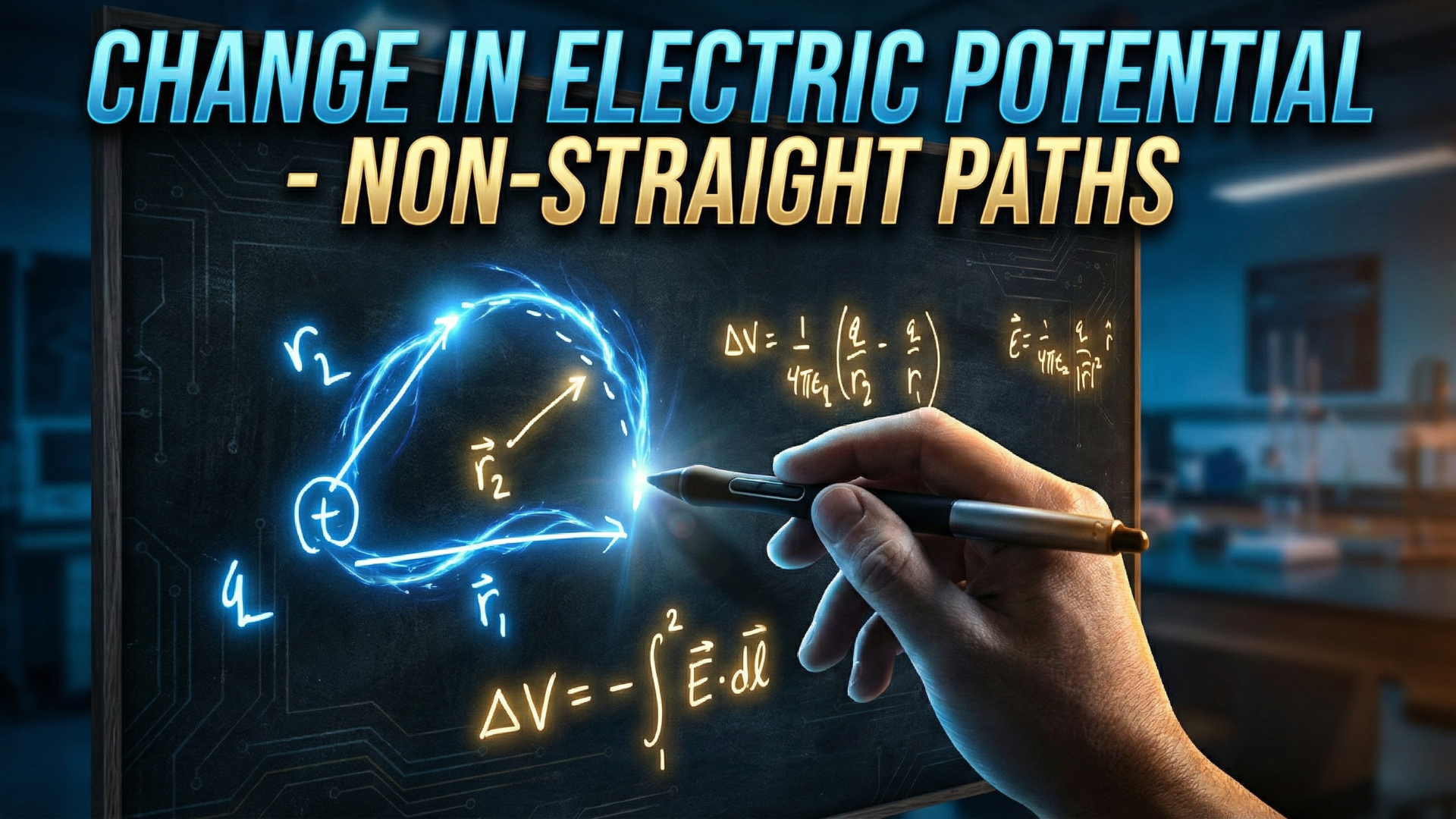 Python physics 28: Electric potential explained for curved trajectories