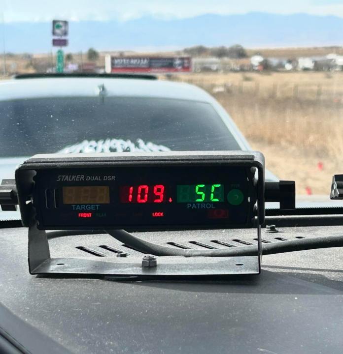 Vehicle with expired tags caught going 44 mph over speed limit