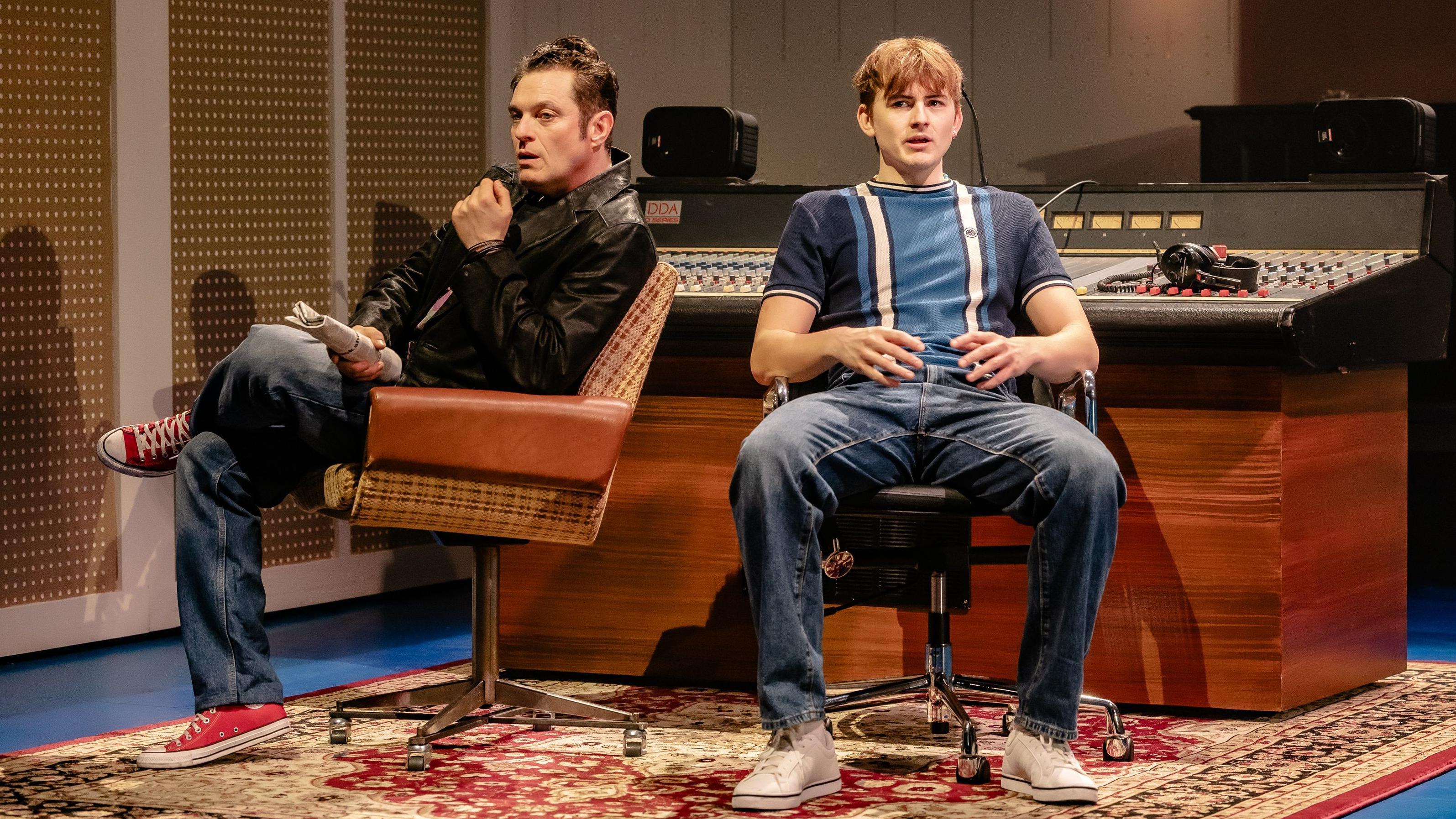 Matthew Horne (left) stars as Andy Ross, head of Blur's label Food Records