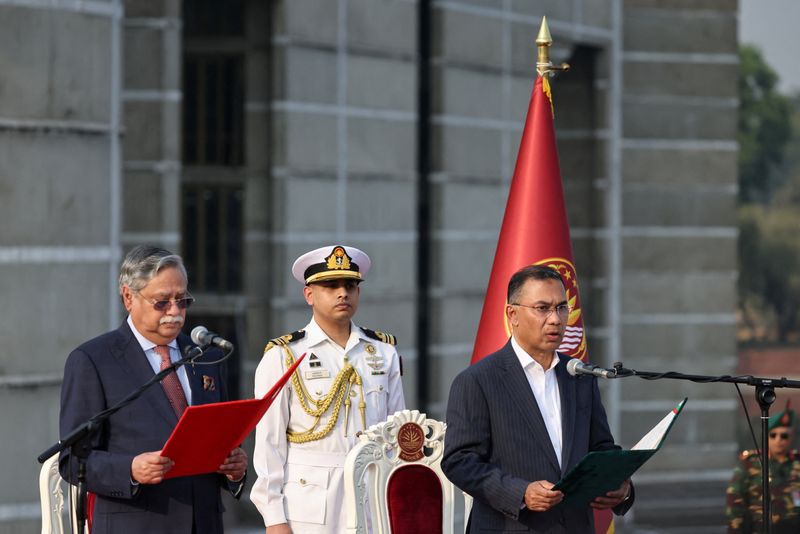 Bangladeshi President Mohammed Shahabuddin administers oath-taking ceremony of Tarique Rahman as the country’s Prime Minister in Bangladesh at the South Plaza of the parliament building , in Dhaka, Bangladesh, February 17, 2026. REUTERS/Mohammad Ponir Hossain