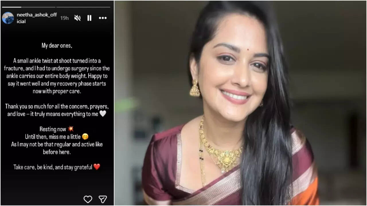 Kannada TV actress Neetha Ashok undergoes ankle surgery after an injury ...