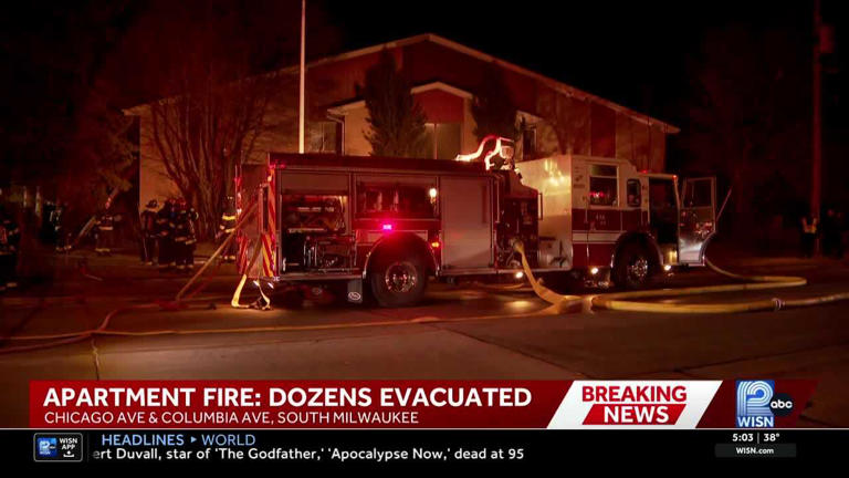 Apartment fire displaces dozens in South Milwaukee