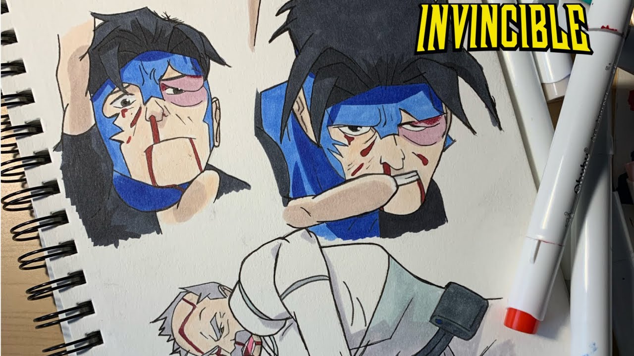 Drawing Invincible vs Conquest: Epic battle art
