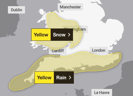 Snow to hit UK as Met Office issues yellow weather warning