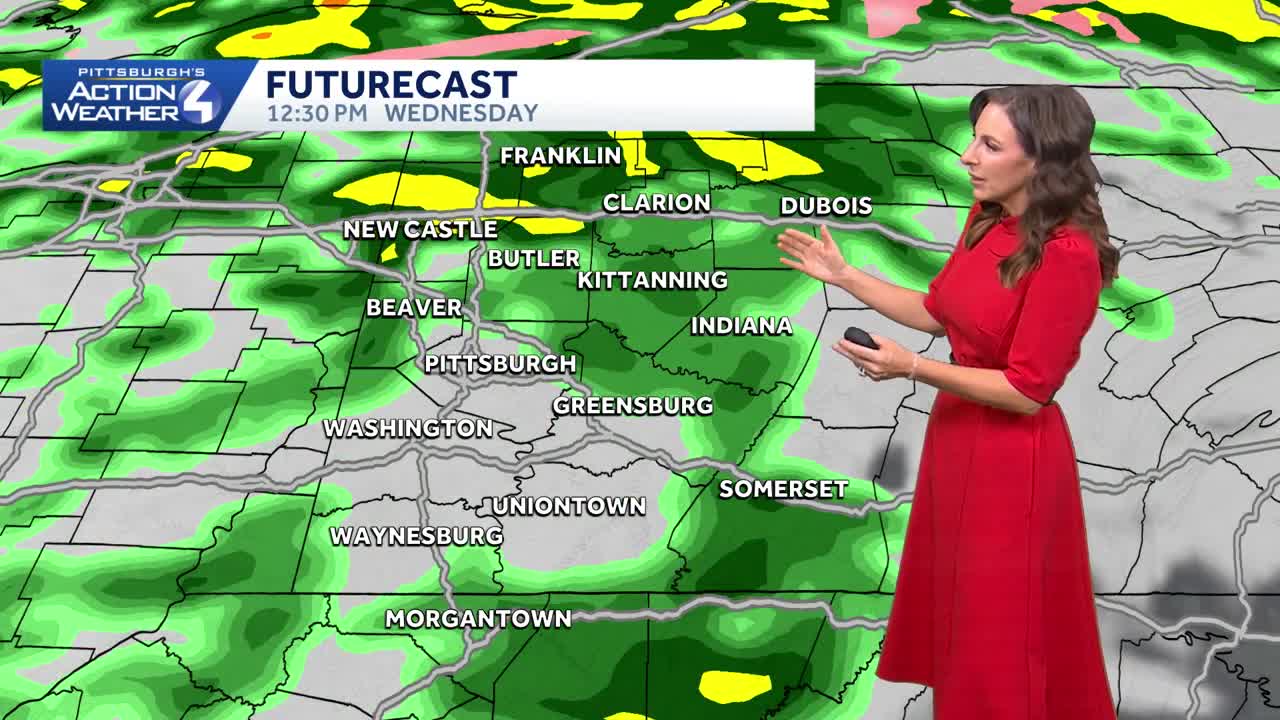 Warming up today with rain showers Wednesday