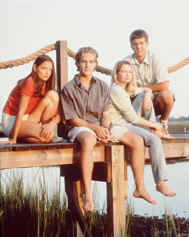 Katie Holmes, James Van Der Beek, Michelle Williams and Joshua Jackson on 'Dawson's Creek' in 1997 Warner Bros/ Getty