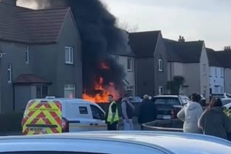 Car explodes into flames outside home in Fife as emergency crews race ...