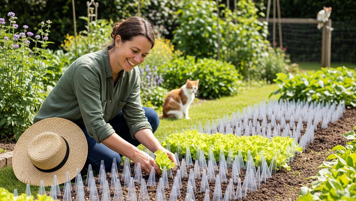 Fork trick keeps cats and birds away from your vegetable garden seedlings