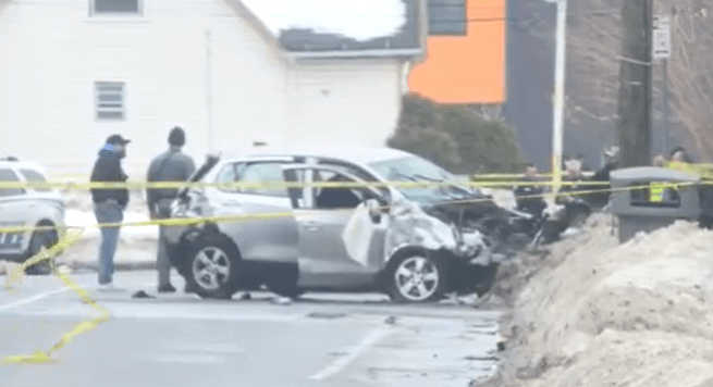 NYSP chase ends in crash with RTS bus, pedestrian struck