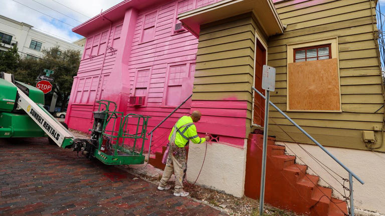 What’s up with those bright pink buildings in downtown St. Petersburg?