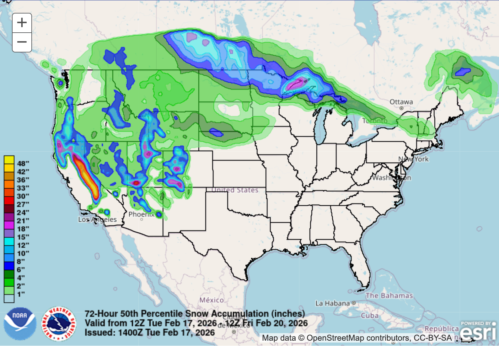 Winter storm brings snow from Rockies to Great Lakes, up to 18 inches