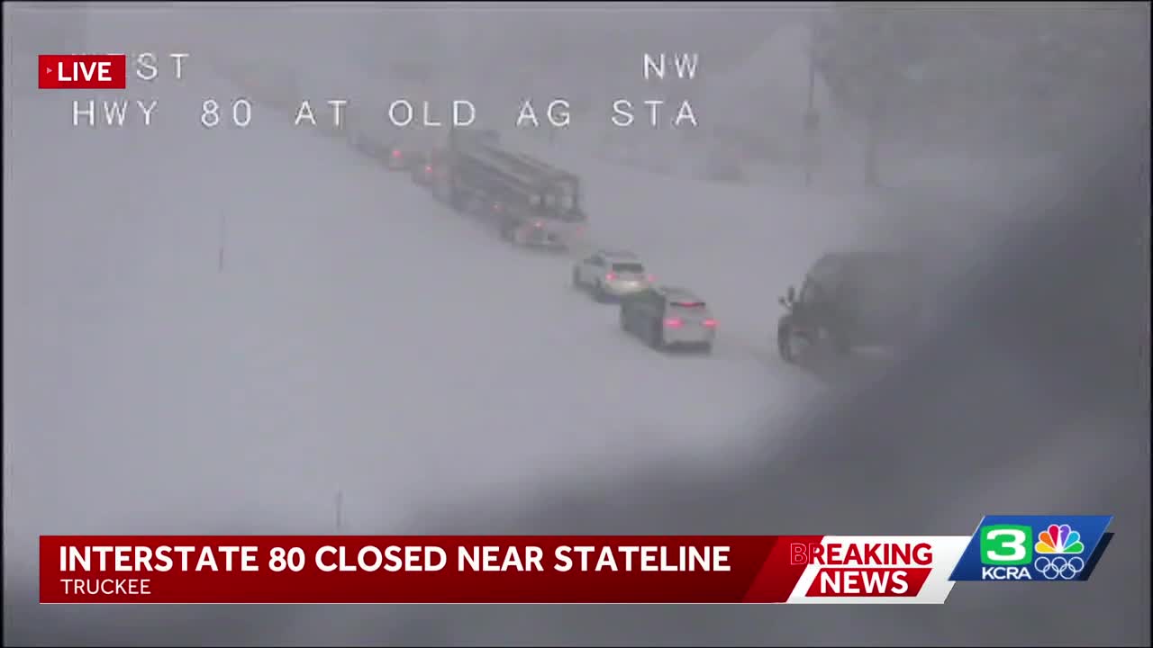 Heavy snow, spinouts shut down Interstate 80 traffic at the Nevada